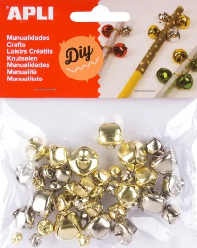 Kit Manualidades Apli Sinos de Ouro e Prata 40 Un.