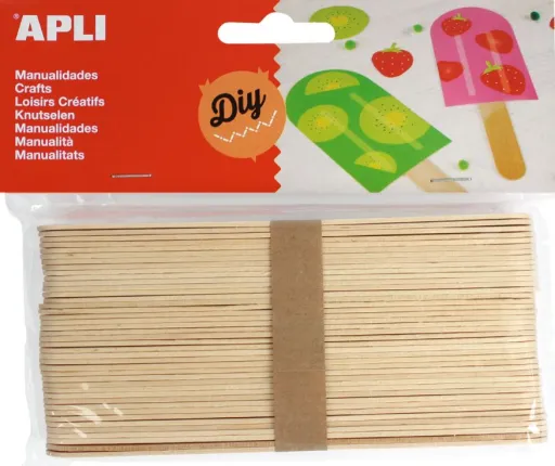 Kit Manualidades Apli Palitos Jumbo Natural 150x18mm 40un.