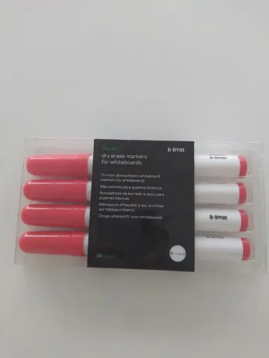 Marcadores para Quadro Branco Blister 4 Unidades Vermelho Bi-Office