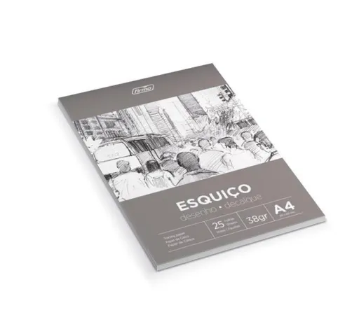 Bloco Esquiço 25 Folhas A4 38Gr