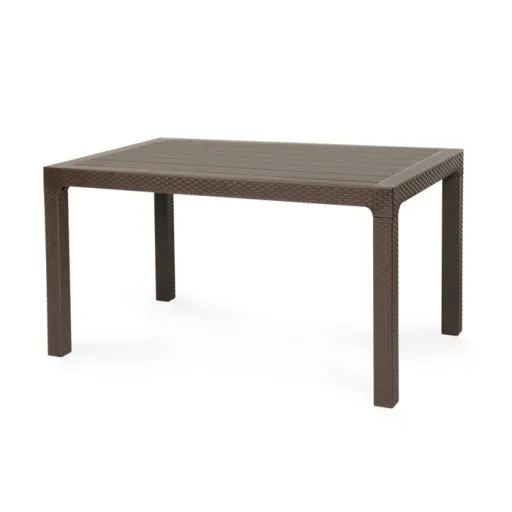 Mesa de Jardim TROPICAL-140, Polipropileno Marrom Chocolate, 140x80 Cms