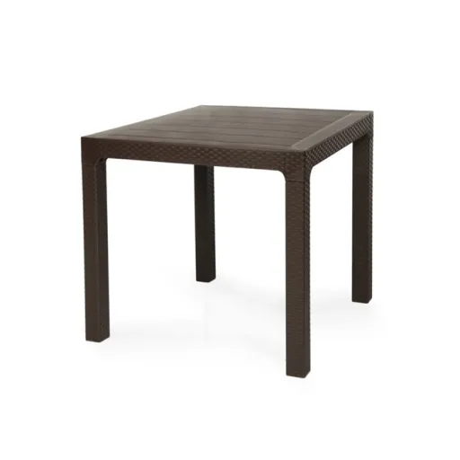 Mesa de Jardim TROPICAL-80C, Polipropileno Marrom Chocolate, 80x80 Cms