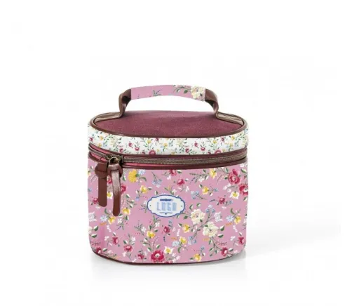 Lancheira Infantil Redonda Lusa Flower Pink