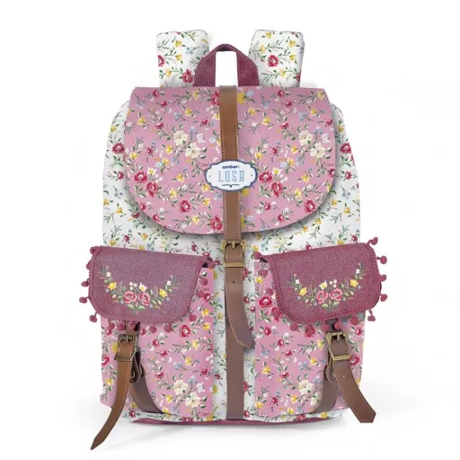 Mochila Vintage Lusa Flower Pink