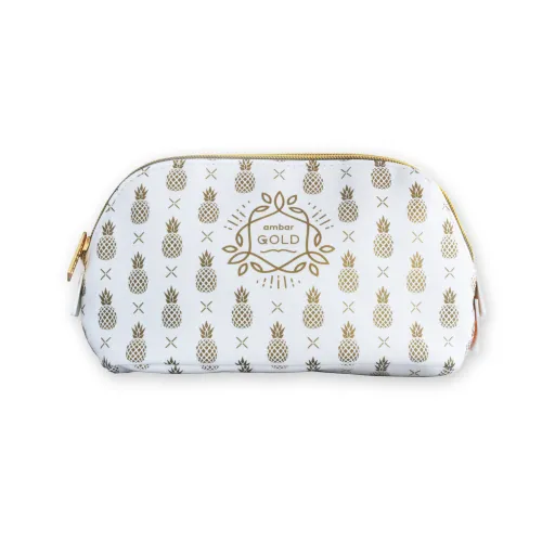 Bolsa Estojo Oval Gold White