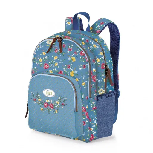 Mochila 3 Fechos Lusa Flower Blue