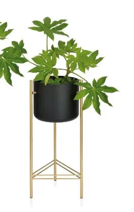 Vaso de Flores Metal Preto