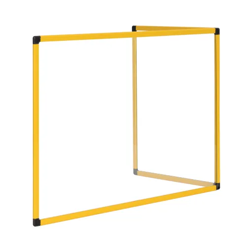 Placa de Vidro Duo 600 mm de Altura Frame Alumínio Amarelo 1200x900 mm COVID-19