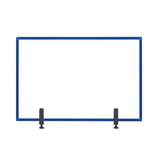 Placa de Trabalho Protetor em Acrílico 3 mm e Frame Azul 900x600 mm COVID-19