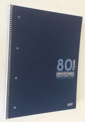 Caderno A4 Quadriculado 80 Folhas Capa Azul Frm