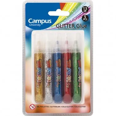 Cola Glitter Blister 5 Tubos De Cores