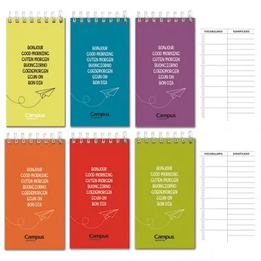 Campus Vocabulary Notebook Languages ​​6 Cores Sortidas