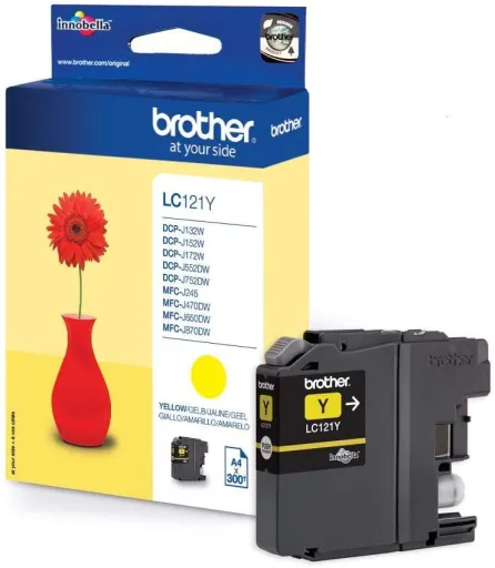 Tinteiro Original Brother Amarelo LC121YBP