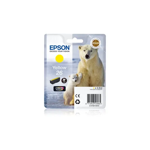 Tinteiro Amarelo Série 26 Urso Polar Tinta Claria Premium (c/Alarme RF+AM)