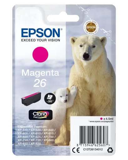 Tinteiro Magenta Série 26 Urso Polar Tinta Claria Premium (c/Alarme RF+AM)