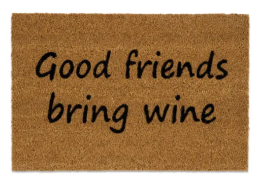 Tapete de Entrada "FRIENDS BRING WINE" 40X60