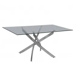 Mesa CHANTAL 150, Cromada, Vidro, 150x90 Cms