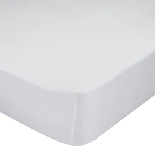 Lençol de Baixo Ajustável HappyFriday Basic Branco 180 x 200 x 32 cm