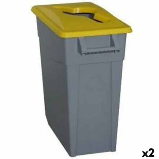 Caixote de Lixo para Reciclagem Denox 65 L Amarelo (2 Unidades)