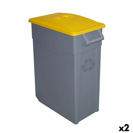 Caixote de Lixo para Reciclagem Denox 65 L Amarelo (2 Unidades)