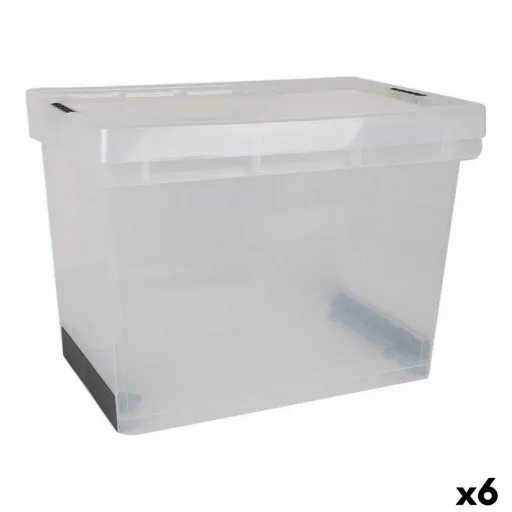 Caixa de Armazenagem com Tampa Evolution Transparente 39 x 29 x 20,5 cm (6 Unidades) (39 x 29 x 20,5 cm)