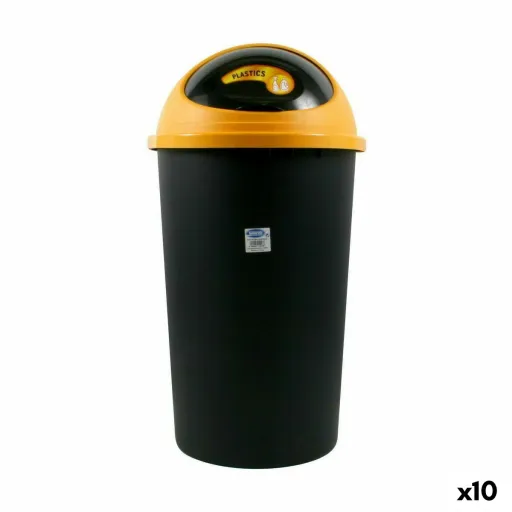 Balde de Lixo Tontarelli Big Hoop Amarelo Preto 50 L (10 Unidades)