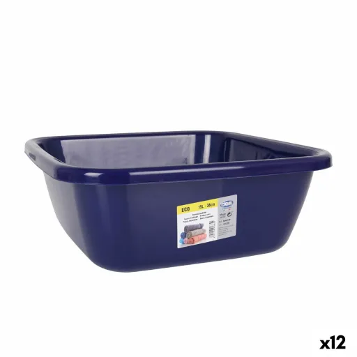 Bacia Dem Eco Azul Quadrado 15 L 38 x 38 x 15 cm (12 Unidades)