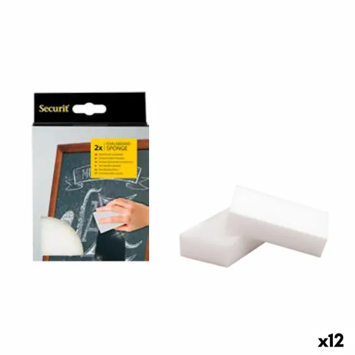 Apagador de Quadro Securit Melamina 2,5 x 6 x 10,5 cm 2 Unidades