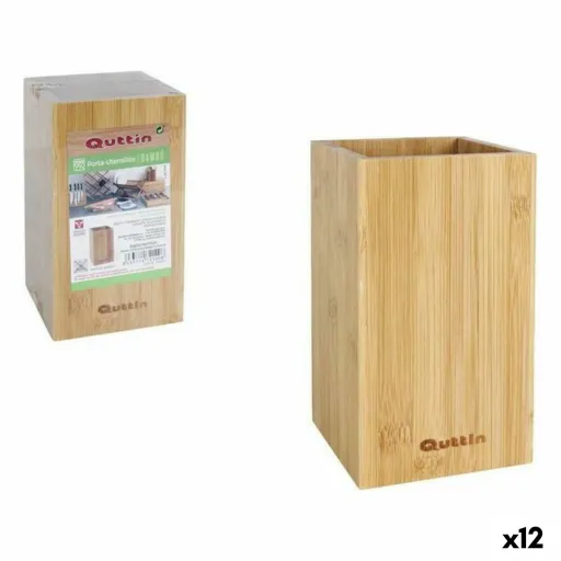 Recipiente para Utensílios de Cozinha Quttin Bambu 10,5 x 10,5 x 18 cm (12 Unidades)