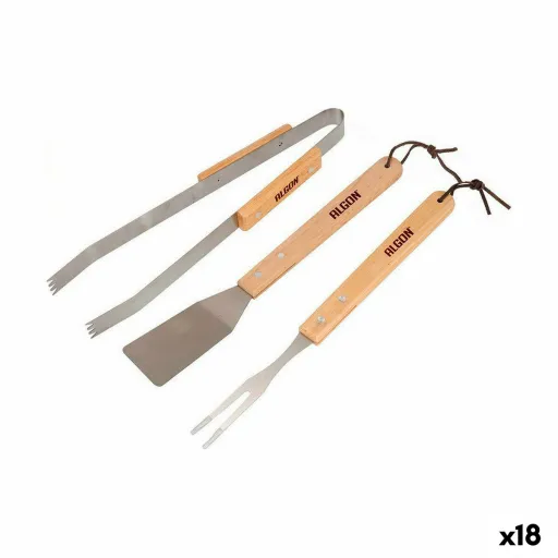 Utensílios para Churrasco Algon Madeira 18 Unidades (3 Peças)