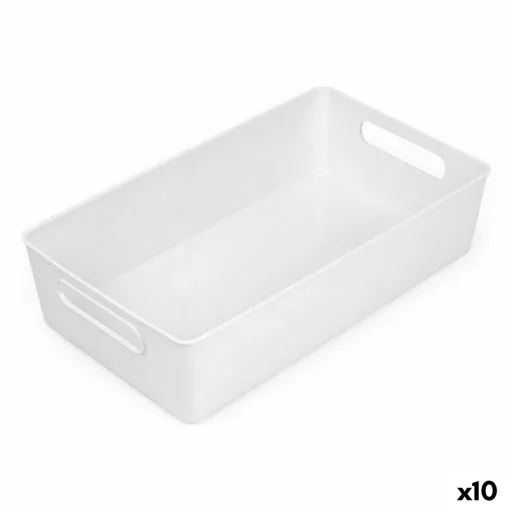 Cesta Multiusos Confortime Branco 38 x 22 x 9,5 cm (10 Unidades)