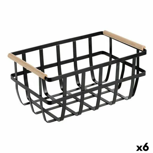 Cesta Multiusos Confortime Preto 36 x 22 x 15,5 cm (6 Unidades)