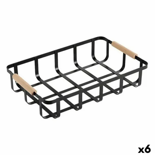 Cesta Multiusos Confortime Preto 36 x 24,3 x 8 cm (6 Unidades)