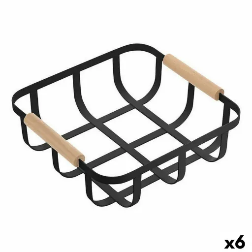 Cesta Multiusos Confortime Preto 23 x 23 x 8 cm (6 Unidades)