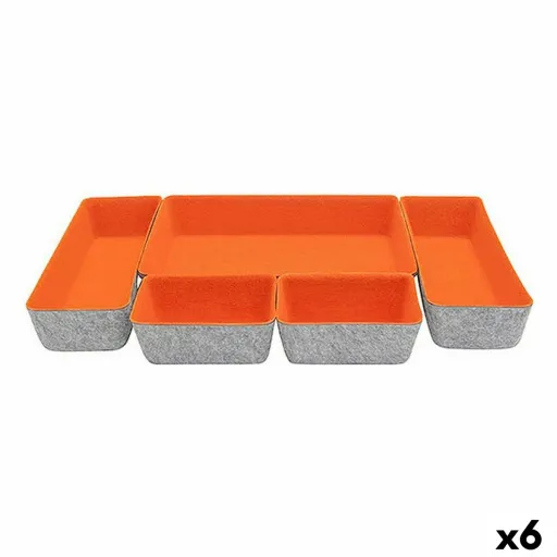 Conjunto de Cestas Confortime 5 Peças Feltro 27,5 x 20 x 5,3 cm (5 Peças) (6 Unidades)