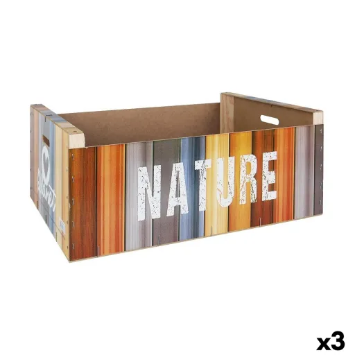 Caixa de Armazenagem Confortime Nature Madeira Multicolor 58 x 39 x 21 cm (3 Unidades)