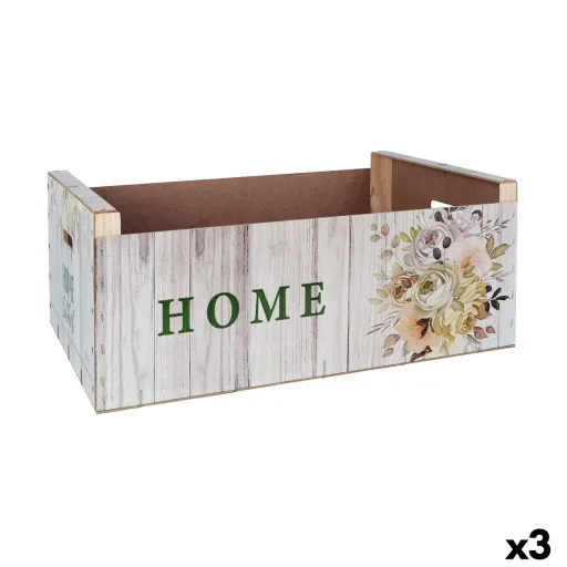 Caixa de Armazenagem Confortime Sweet Home Multicolor Madeira Bloemen 58 x 39 x 21 cm (3 Unidades)