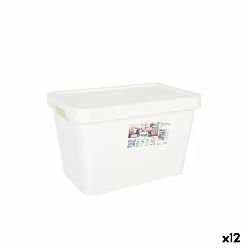 Caixa de Armazenagem com Tampa Tontarelli Maya Branco 6,4 L 28 x 18 x 17,7 cm (12 Unidades)