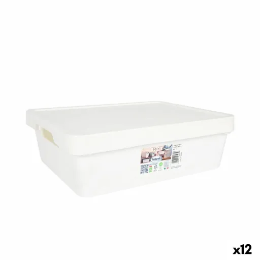 Caixa de Armazenagem com Tampa Tontarelli Maya Branco 9,2 l 36 x 28 x 11 cm (12 Unidades)