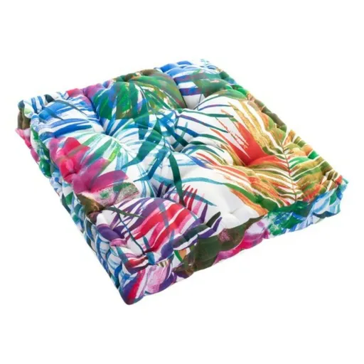 Almofada DKD Home Decor 8424001666423 Oceano Poliéster Alumínio Multicolor Tropical Folha de Planta (43 x 43 x 7 cm)