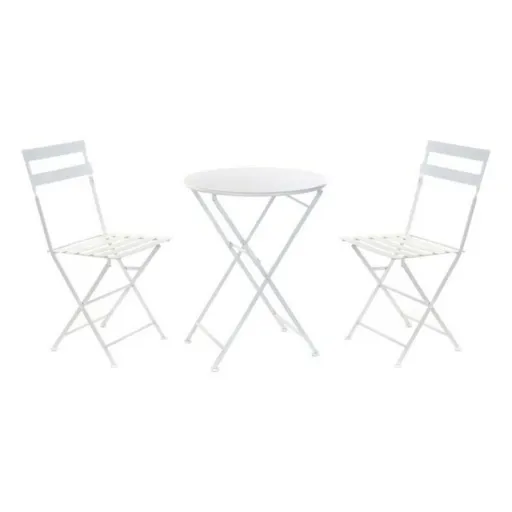 Conjunto de Mesa com 2 Cadeiras DKD Home Decor Branco 80 cm 60 x 60 x 70 cm (3 pcs)