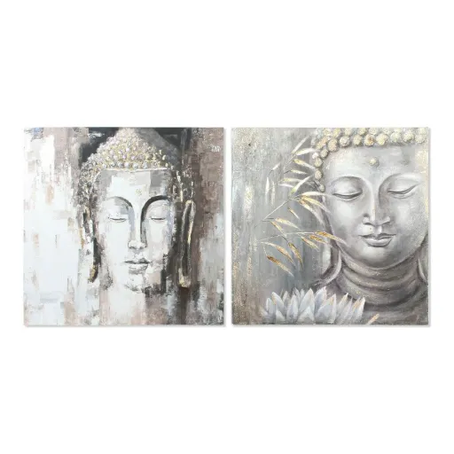 Pintura DKD Home Decor CU-179192 100 x 3,8 x 100 cm Buda Oriental (2 Unidades)