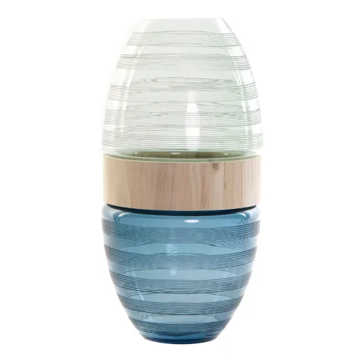 Vaso DKD Home Decor Azul Menta Madeira Cristal Moderno (21 x 21 x 43 cm)