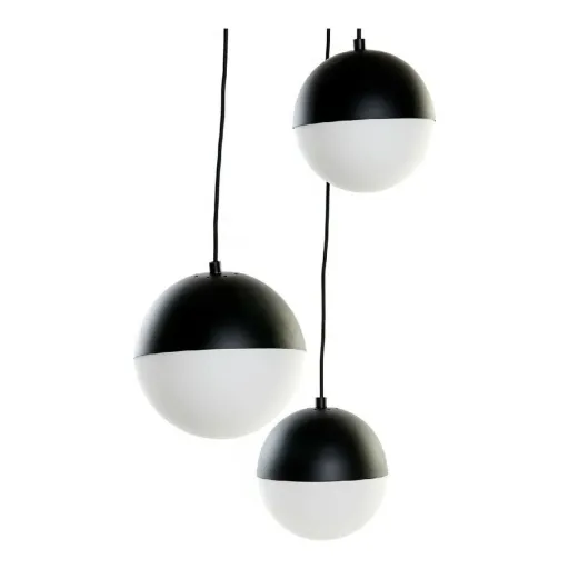 Candeeiro de Teto DKD Home Decor Branco Preto Metal Cristal 220 V (40 x 40 x 80 cm)