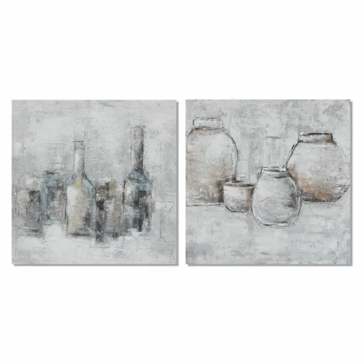 Pintura DKD Home Decor 100 x 2,8 x 100 cm Vaso Tradicional (2 Unidades)