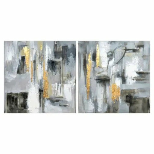 Pintura DKD Home Decor Abstrato 80 x 3 x 80 cm Loft (2 Unidades)