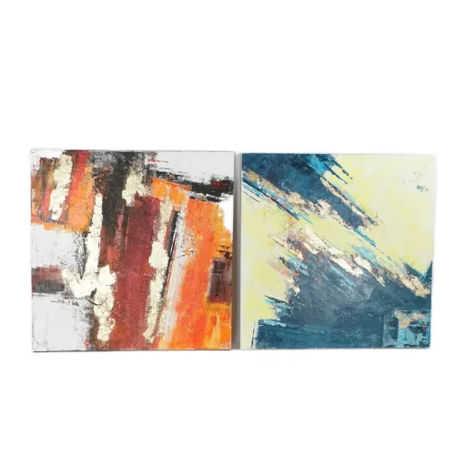 Pintura DKD Home Decor 99,5 x 3,5 x 99,5 cm Abstrato Moderno (2 Unidades)