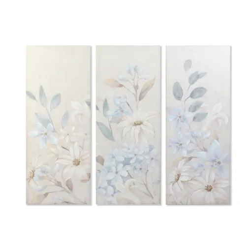 Pintura DKD Home Decor Bloemen 55 x 3 x 135 cm Shabby Chic (3 Peças)