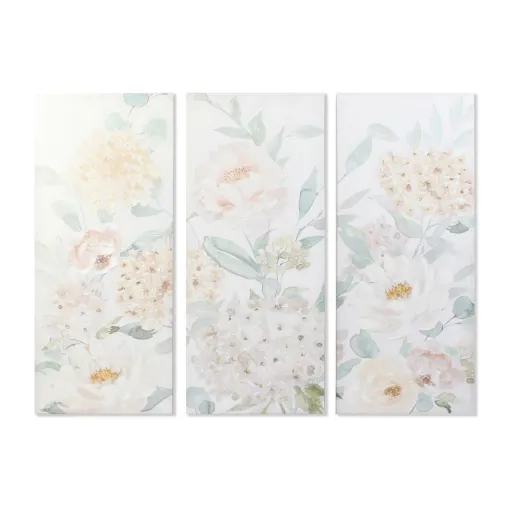 Pintura DKD Home Decor Bloemen 55 x 3 x 135 cm Shabby Chic (3 Peças)