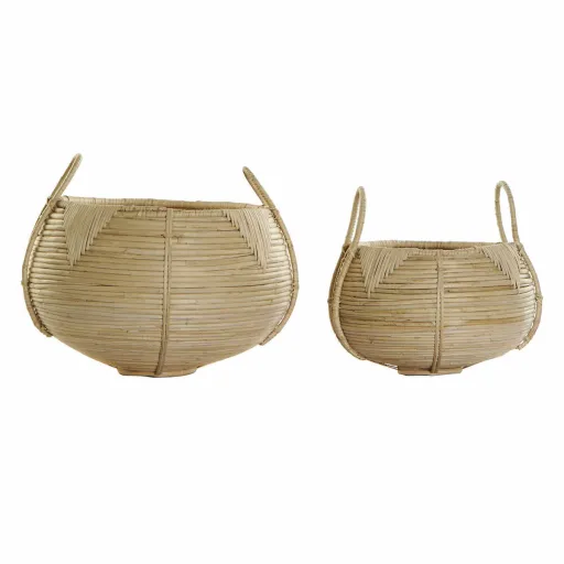 Conjunto de Cestas DKD Home Decor Rotim Bali (2 pcs) (25 x 25 x 22 cm) (35 x 35 x 37 cm)